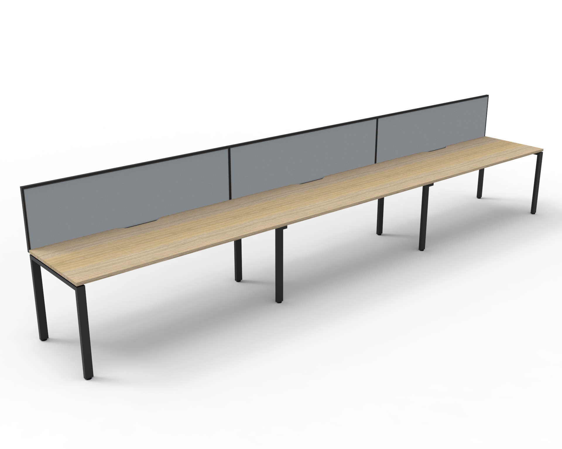 Profile 3 Person Single Sided Workstation - With Screen